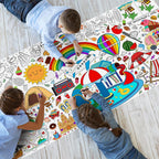 SPERINGEEN Summer Tablecloth Decorations – Coloring Games & Classroom Banner