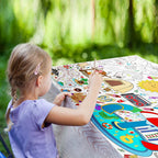 SPERINGEEN Summer Tablecloth Decorations – Coloring Games & Classroom Banner