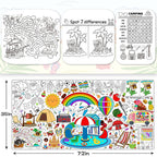 SPERINGEEN Summer Tablecloth Decorations – Coloring Games & Classroom Banner
