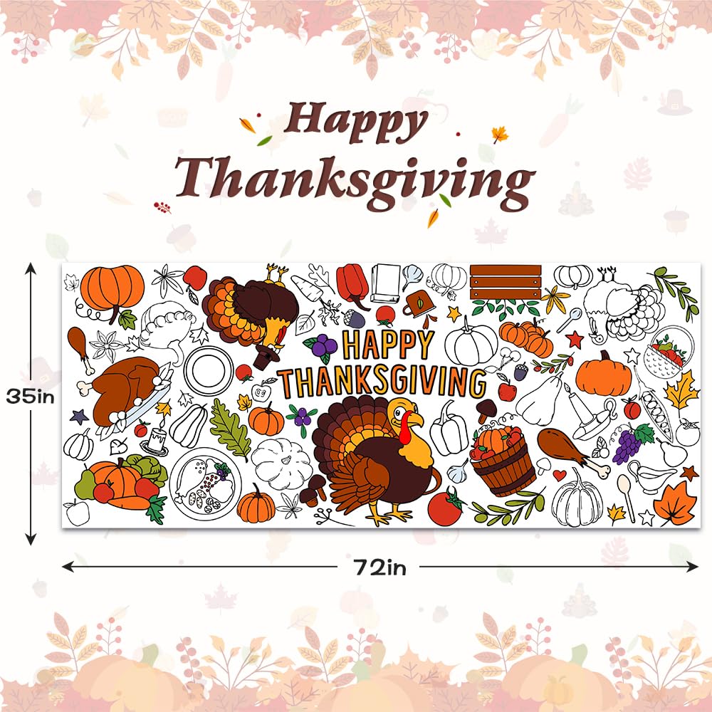 SPERINGEEN Thanksgiving Crafts for Kids – Poster, Coloring Tablecloth & Decor