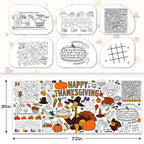 SPERINGEEN Thanksgiving Tablecloth Coloring Poster – Turkey Theme Kids Craft & Family Decor