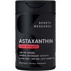Sports Research Triple Strength Astaxanthin 12mg with Organic Coconut Oil - 60 Softgels