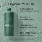 Sports Research Keto MCT Oil from Organic Coconuts – C8, C10, C12 – Unflavored (128 oz)