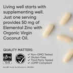 Sports Research Zinc Picolinate 50mg with Organic Coconut Oil – 120 Liquid Softgels