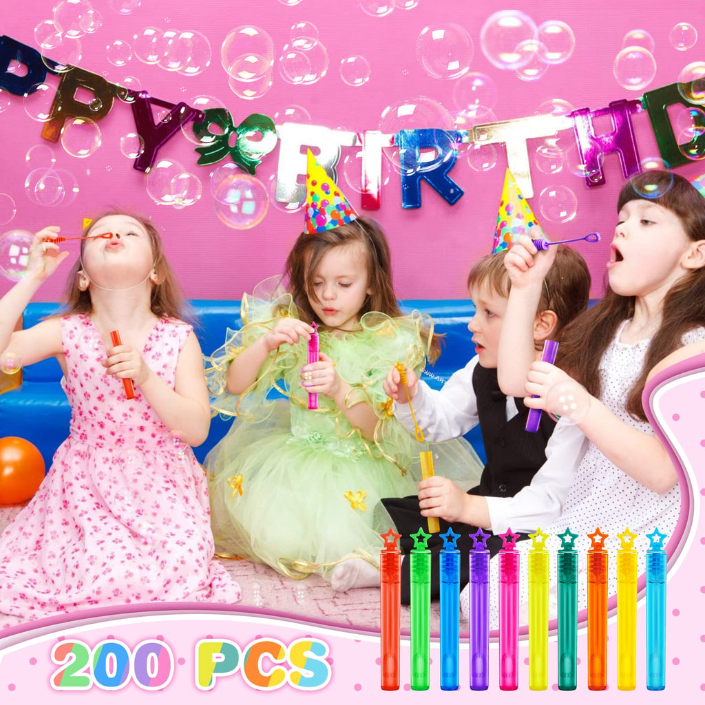 SpringFlower 200-Piece Mini Bubble Wands – Party Favors & Outdoor Fun