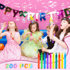 SpringFlower 200-Piece Mini Bubble Wands – Party Favors & Outdoor Fun