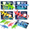 SpringFlower 24-Pack Valentines Gift Cards with Glow-in-the-Dark Lizards – Classroom Favors & Party Prizes
