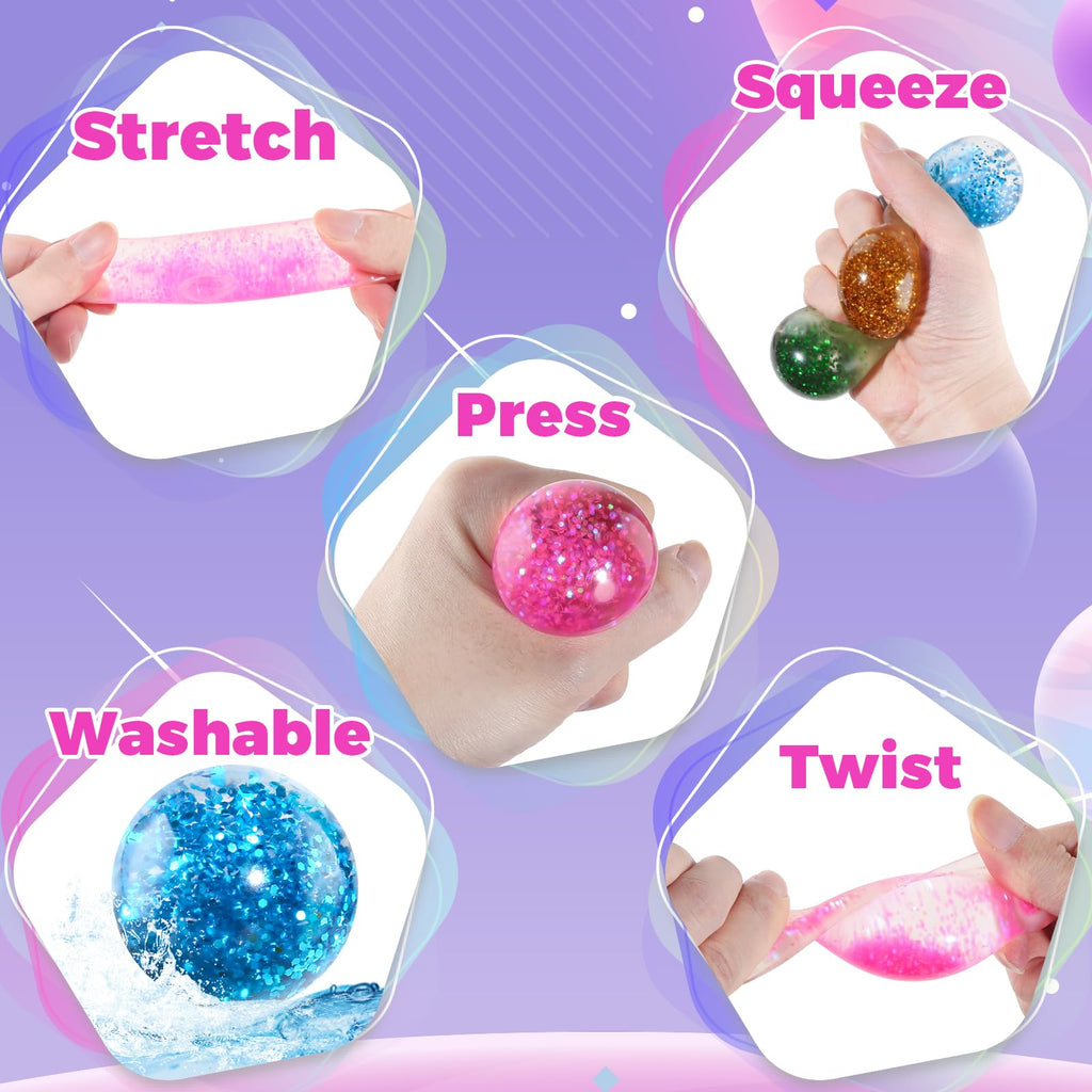 SpringFlower 24-Pack Valentines Cards with Stretchy Balls for Kids | Classroom Gifts & Party Favors