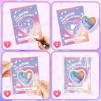 SpringFlower Valentine's Day Card Set — 24 Heart-Shaped Slime & Space Cards for School & Party Favors