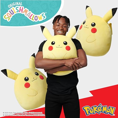 Squishmallows Pokemon Pikachu Plush - 14-Inch Ultrasoft Large Plush | Official Kelly Toy