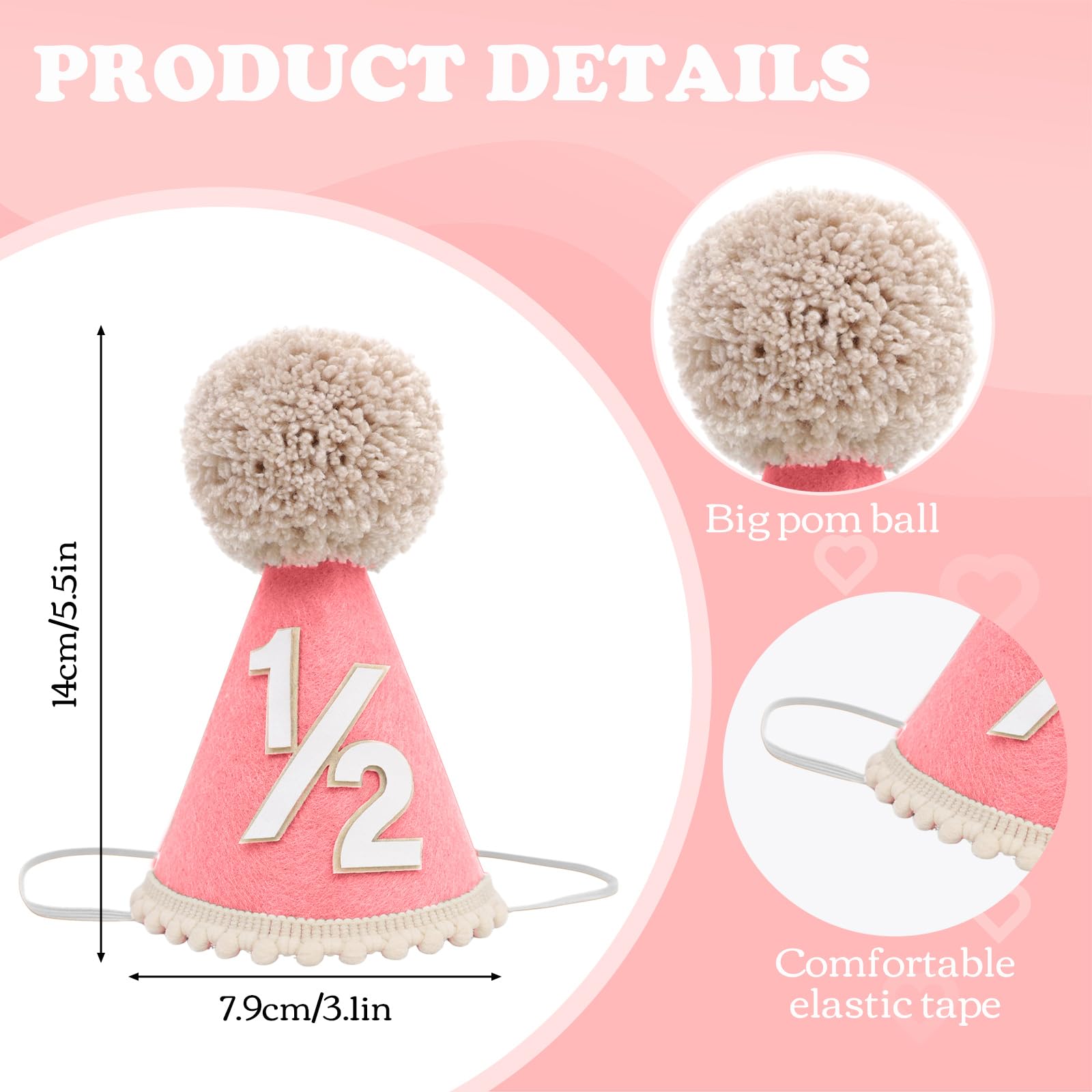 Squway Half Way To One Banner Pink – 1/2 Birthday Decorations for Baby Photos