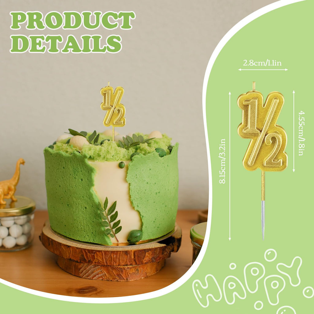 Squway Half Way To One Banner – 1/2 Birthday Hat, Gold Candles & Banner for Baby (Green)