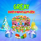 SqwishLand Bulk Box Series 6 – 250 Mini Squishy Toys for Party Favors, Pencil Toppers, and Treasure Box Prizes