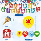 Sratte Art Party Decorations – 48 Pieces Paint Theme Balloons, Banner, Swirls & Toppers