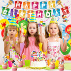 Sratte Art Party Decorations – 48 Pieces Paint Theme Balloons, Banner, Swirls & Toppers