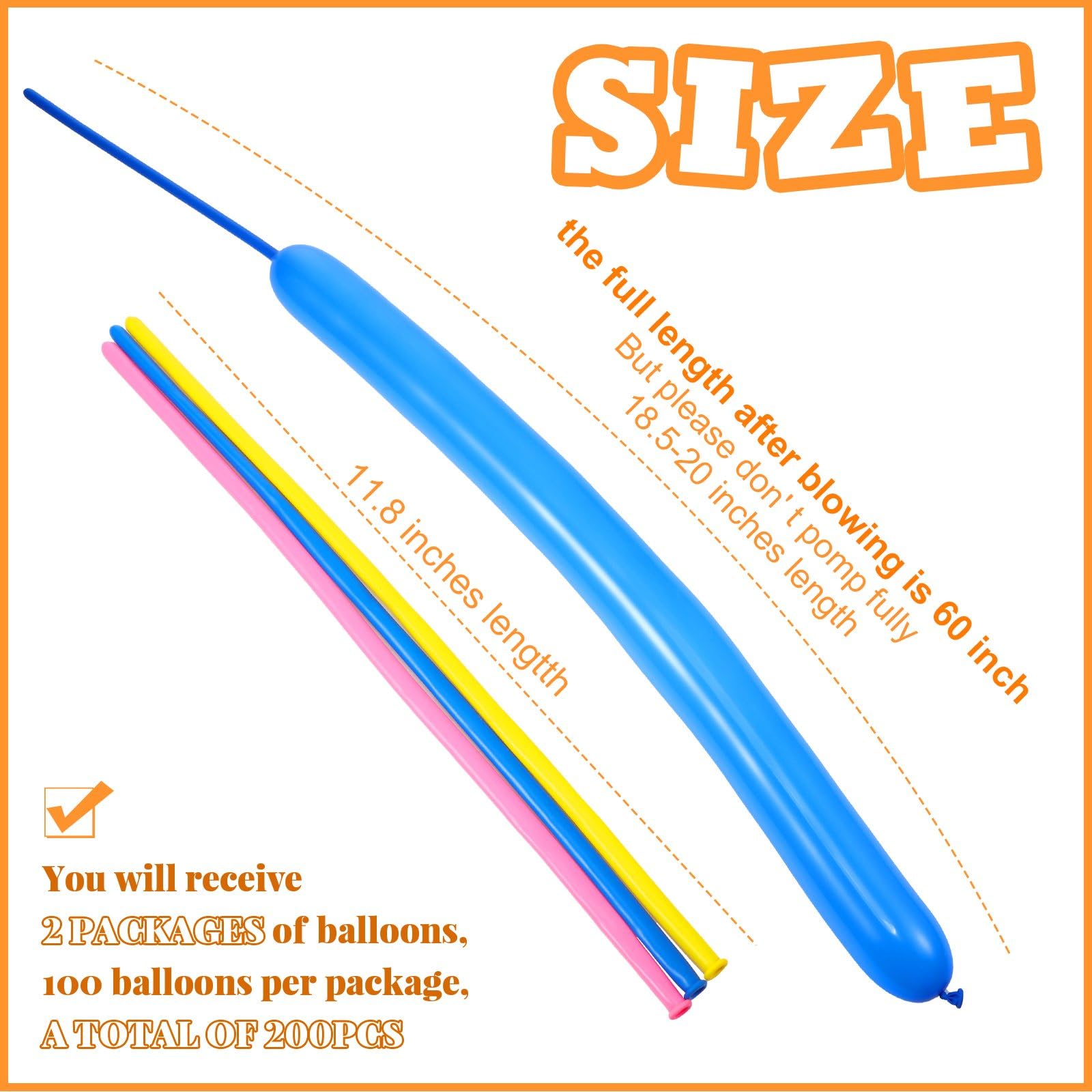 Sratte 200 Pcs Graduation 260 Long Balloons – Rainbow Colors for Arch Garlands, Parties, Weddings