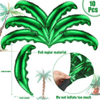 Sratte 100 Pcs Palm Tree Leaves & Coconut Balloons Set – 10 Foil Green Leaves + 90 Brown Latex for Hawaii Luau & Tropical Party