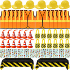 Sratte 62-pcs Construction Birthday Party Supplies Set for Kids – Dress Up Kit