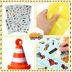 Sratte 62-pcs Construction Birthday Party Supplies Set for Kids – Dress Up Kit