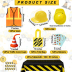 Sratte 62-pcs Construction Birthday Party Supplies Set for Kids – Dress Up Kit
