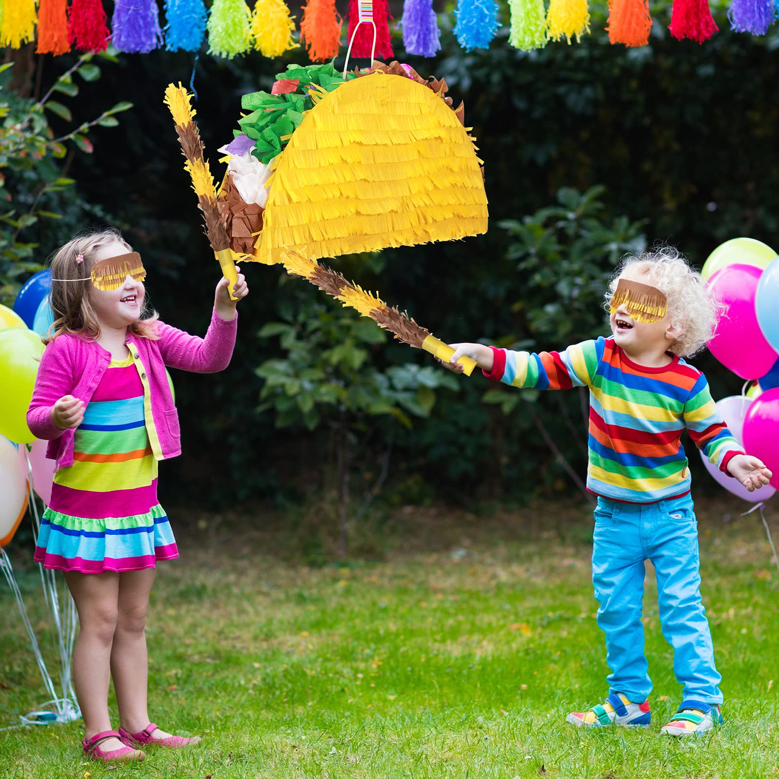Sratte Taco Pinata Set – Mexican Birthday Party Decor (15 x 8 x 3 in)