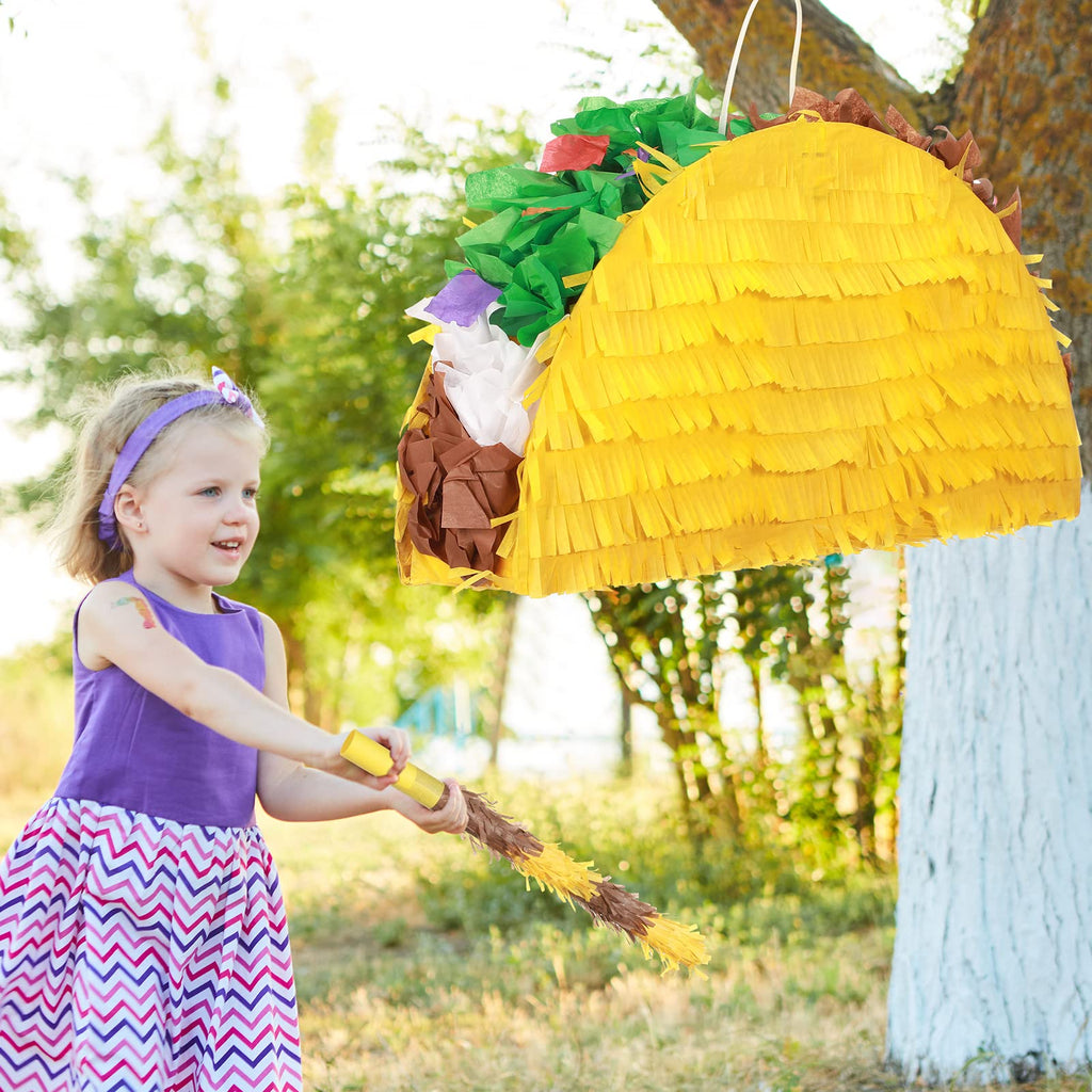 Sratte Taco Pinata Set – Mexican Birthday Party Decor (15 x 8 x 3 in)