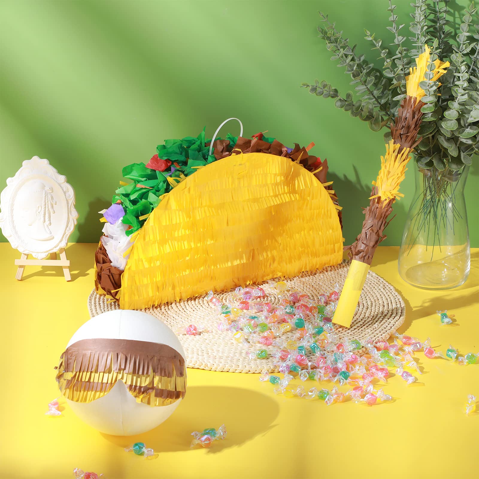 Sratte Taco Pinata Set – Mexican Birthday Party Decor (15 x 8 x 3 in)