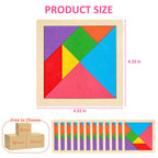 SRENJU SINU 30-Pack Tangram Puzzles — Wooden Kids Party Favors, Bulk Goodie Bags, Classroom Prizes