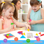 SRENJU SINU 30-Pack Tangram Puzzles — Wooden Kids Party Favors, Bulk Goodie Bags, Classroom Prizes