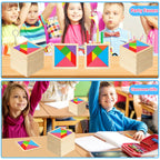 SRENJU SINU 30-Pack Tangram Puzzles — Wooden Kids Party Favors, Bulk Goodie Bags, Classroom Prizes