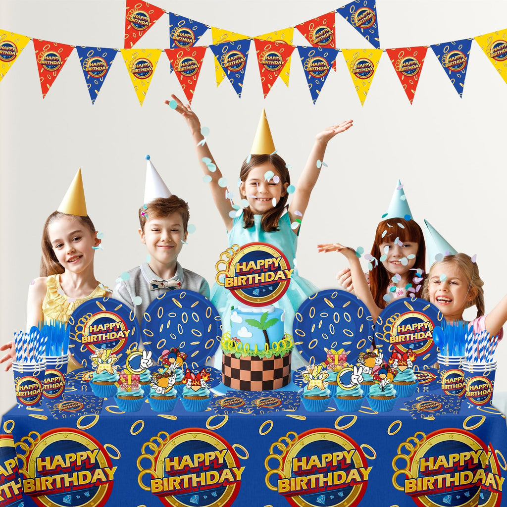 SSJAPYQV Birthday Party Supplies Kit — 187pcs Party Decor, Banner & Tableware