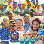 SSJAPYQV Birthday Party Supplies Kit — 187pcs Party Decor, Banner & Tableware