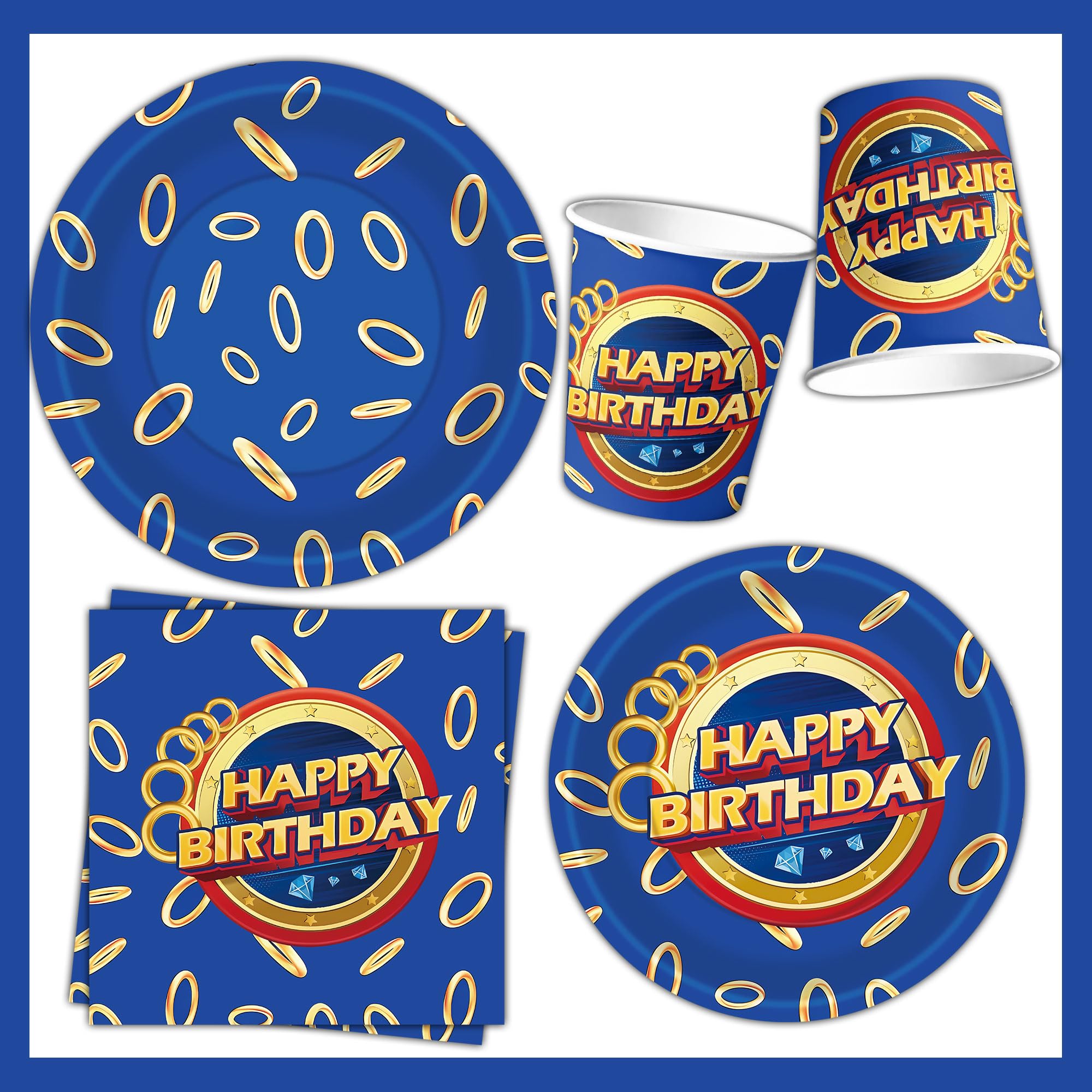 SSJAPYQV Birthday Party Supplies Kit — 187pcs Party Decor, Banner & Tableware