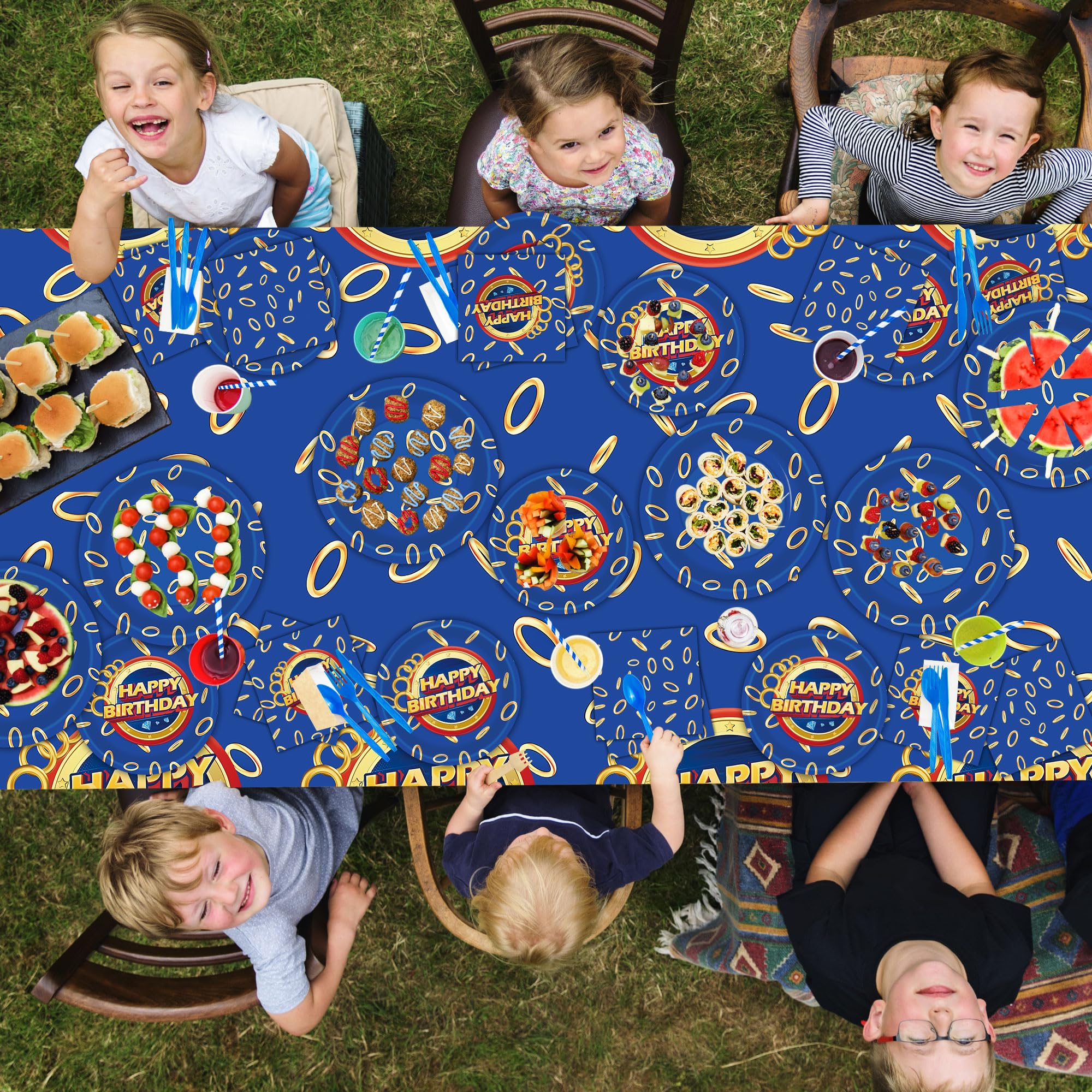 SSJAPYQV Birthday Party Supplies Kit — 187pcs Party Decor, Banner & Tableware
