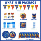 SSJAPYQV Birthday Party Supplies Kit — 187pcs Party Decor, Banner & Tableware