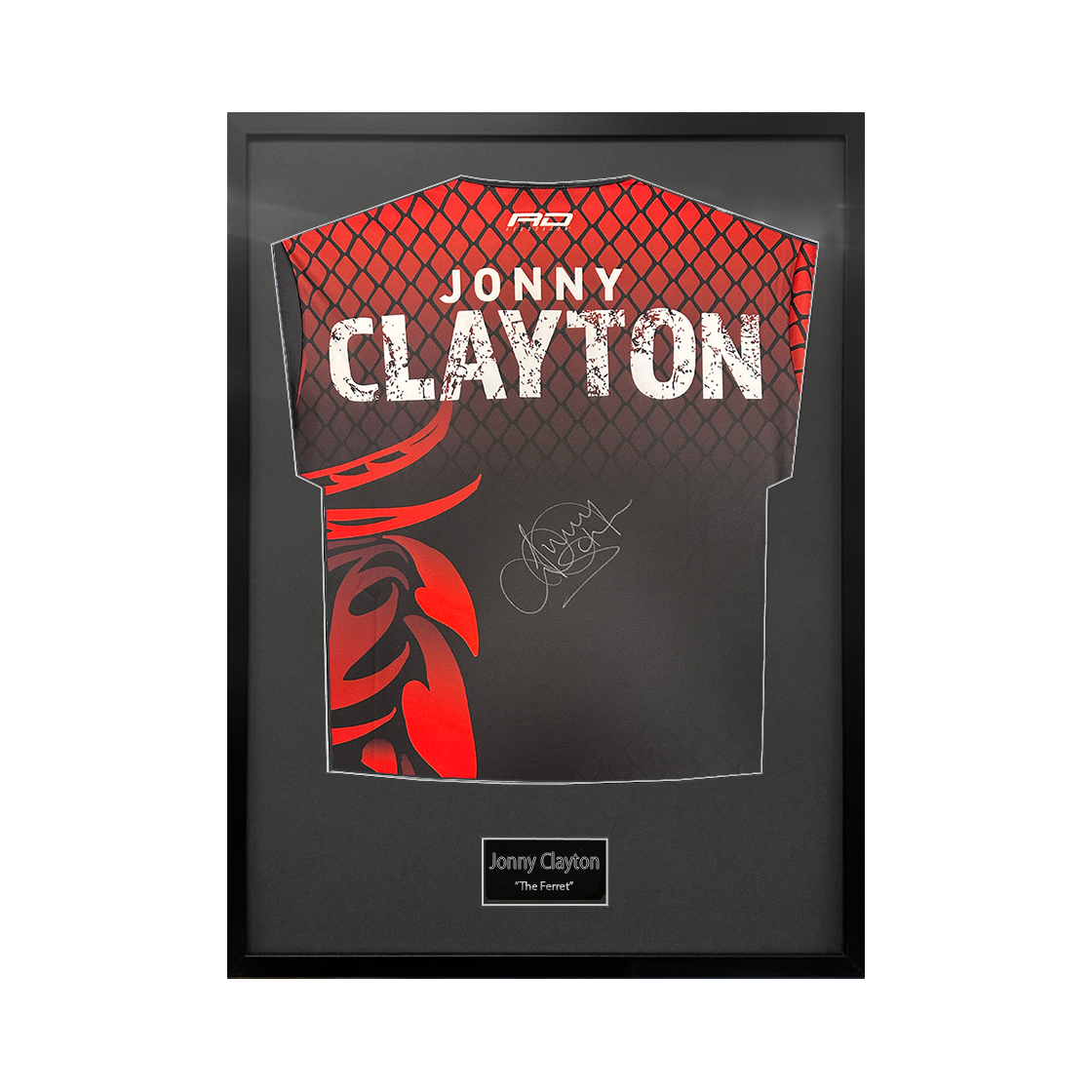 Jonny Clayton Signed Shirt Standard Frame