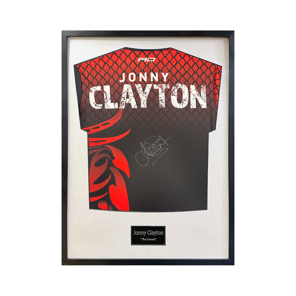 Jonny Clayton Signed Shirt Standard Frame