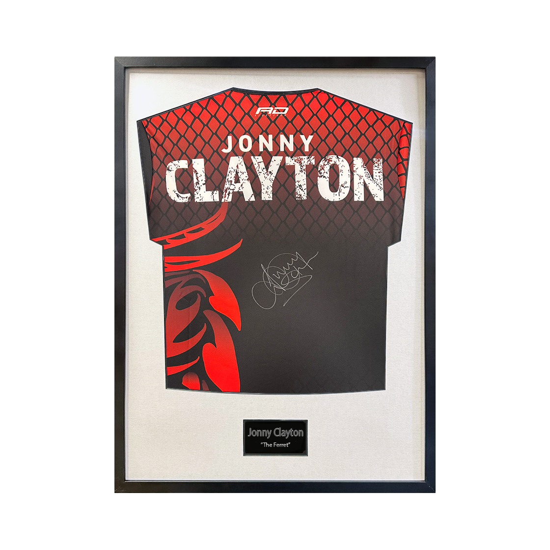Jonny Clayton Signed Shirt Standard Frame