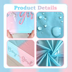Staraise 3PCS Gender Reveal Tablecloths – Pink & Blue Disposable Covers (51.2 x 86.6 in)