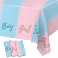 Staraise 3PCS Gender Reveal Tablecloths – Pink & Blue Disposable Covers (51.2 x 86.6 in)