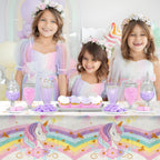 Staraise 3PCS Unicorn Tablecloths – Large 51.2 x 86.6 in for Birthday Party Decorations