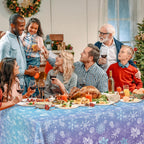Staraise 3PCS Winter Frozen Tablecloth Decorations – Blue Purple Snowflake, PE, 51.2x86.6 in