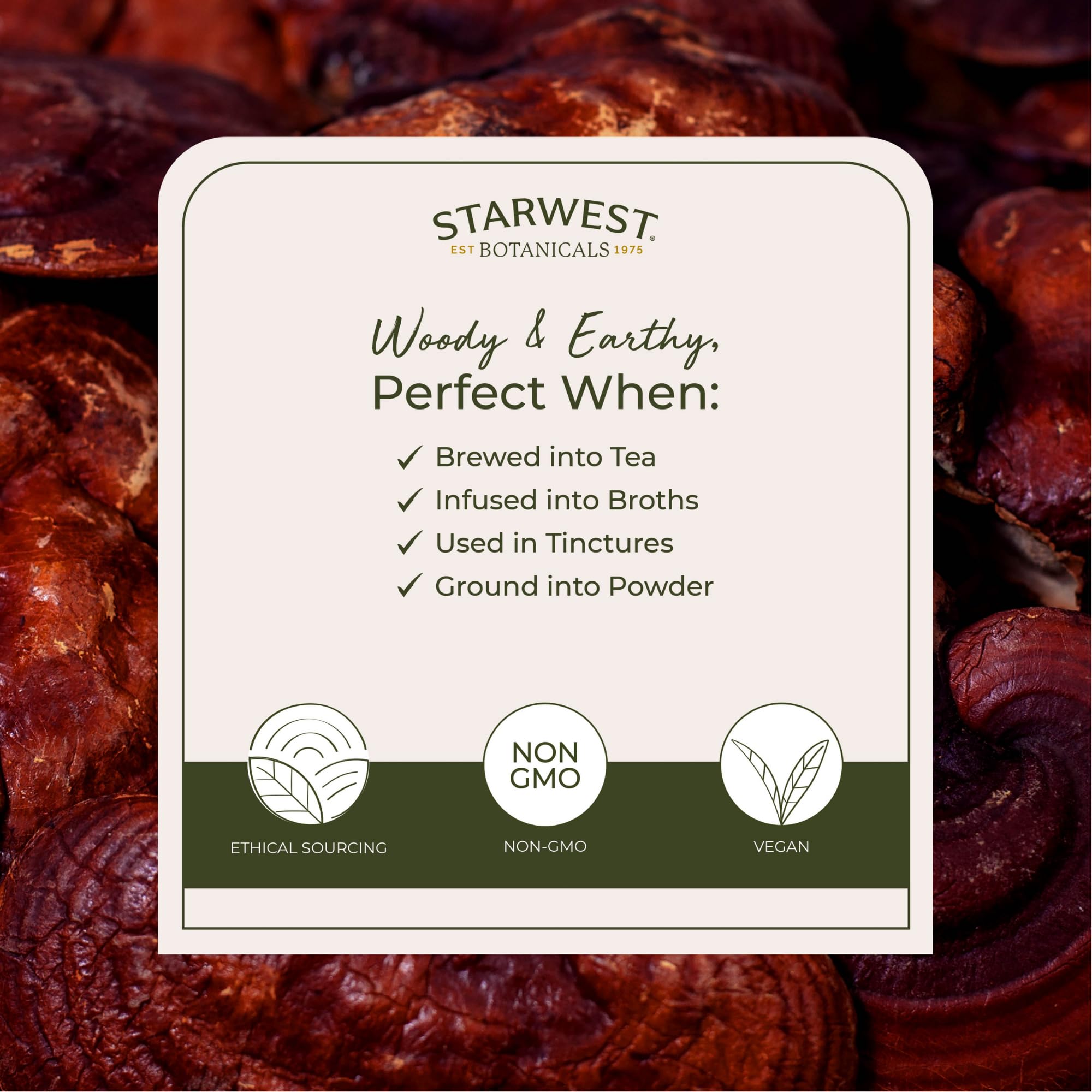 Starwest Botanicals Bio-Roter Reishi-Pilz – 113 g Beutel | Koscher, gentechnikfrei