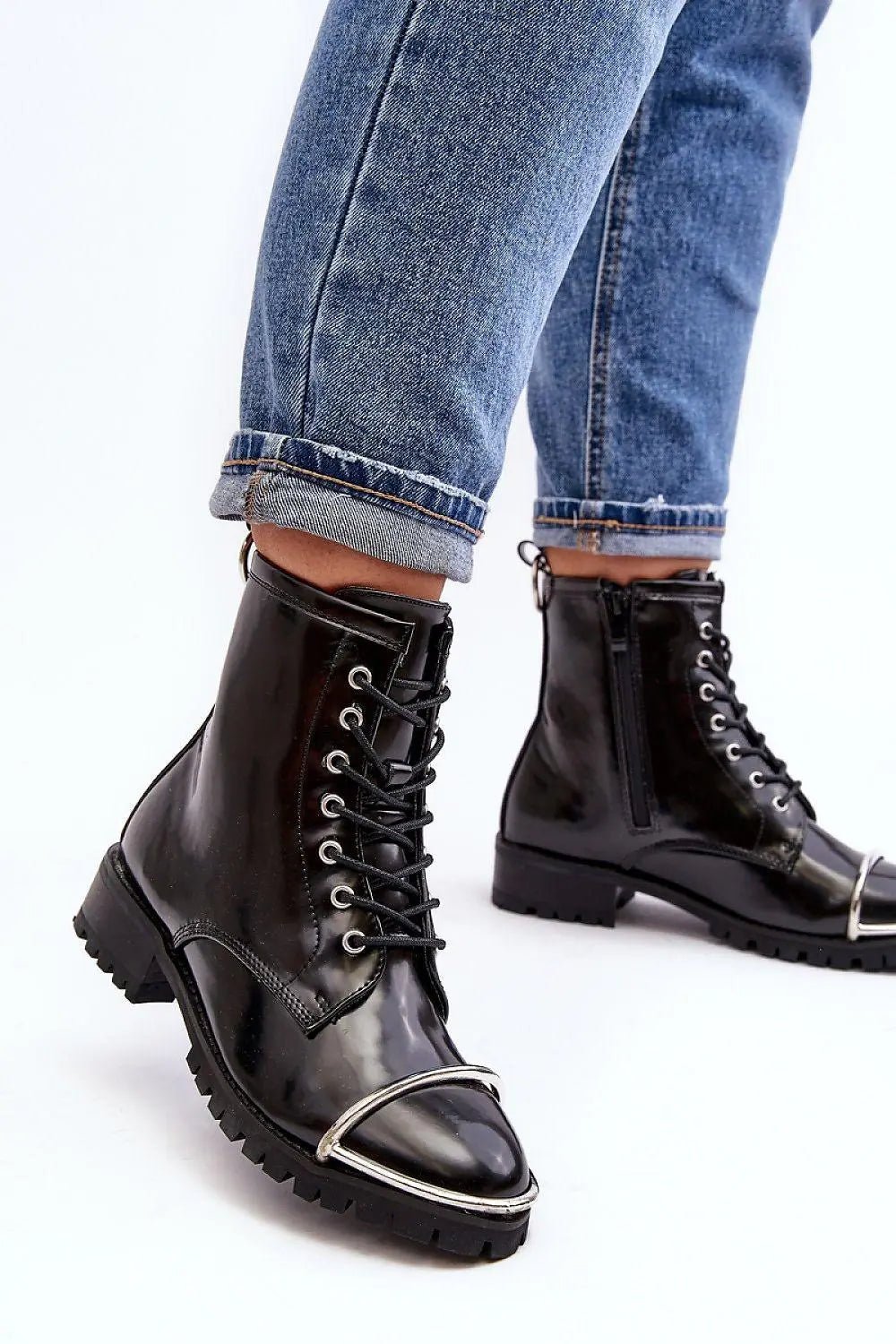 Step in style Classic black color rock boots
