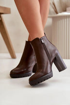 Step in style high column heel eco leather womens boots