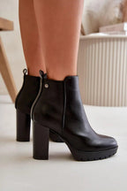 Step in style high column heel eco leather womens boots