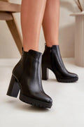Step in style high column heel eco leather womens boots