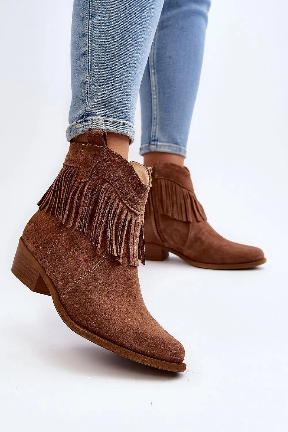 Step in style natural leather women's zipper boots