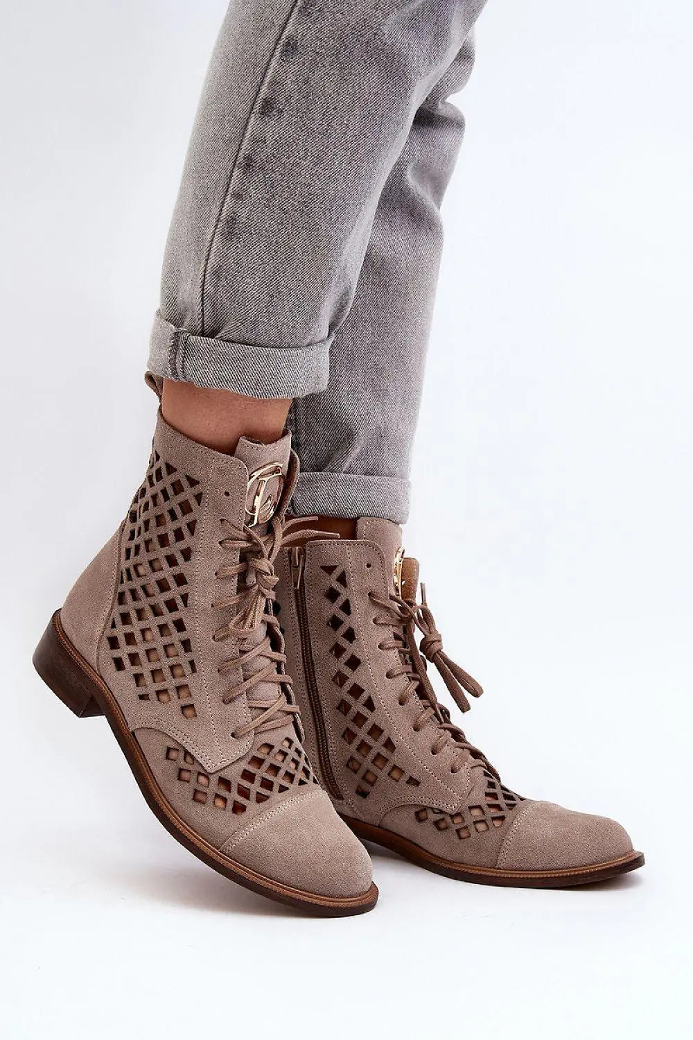 Step in style Unique openwork women's boots.