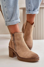 Step in style women's ankle boots made of soft eco suede